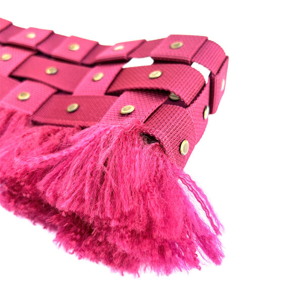 Ceinture Elena - Rose Fushia Rivets Or – Image 3